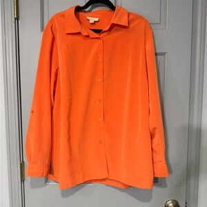 Appleseed's Women's Bright Orange Button-Up Shirt